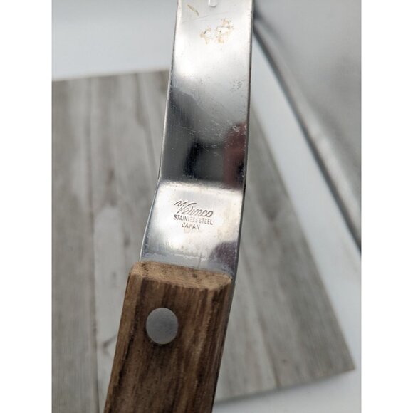Vernco Stainless Steel 12” Slotted Spatula Pancake Wood Handle Japan Advertising - Picture 7 of 8
